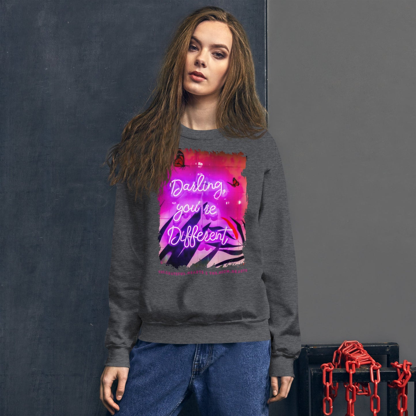 Darling You're Different ❤️ - Unisex Sweatshirt (Available in Various Colors 💖💙💜) - The Grateful Hearts