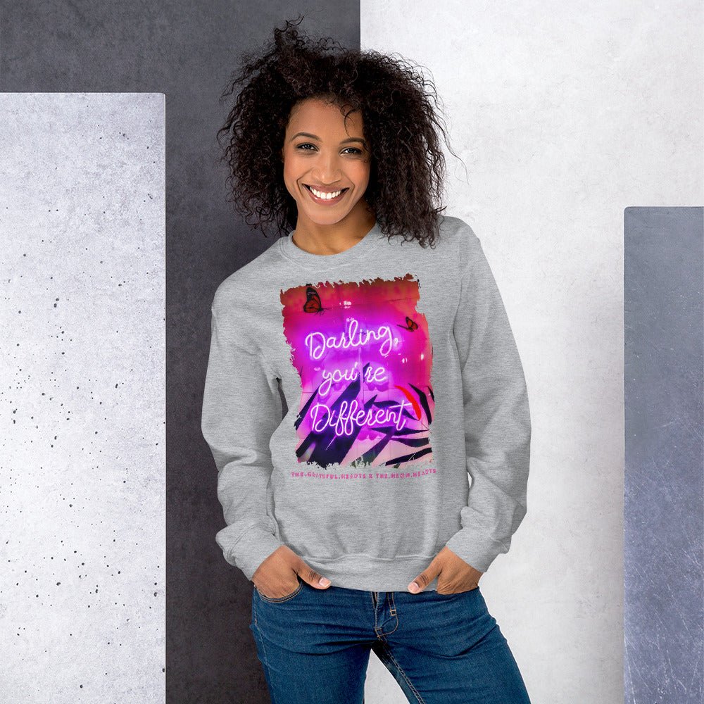 Darling You're Different ❤️ - Unisex Sweatshirt (Available in Various Colors 💖💙💜) - The Grateful Hearts