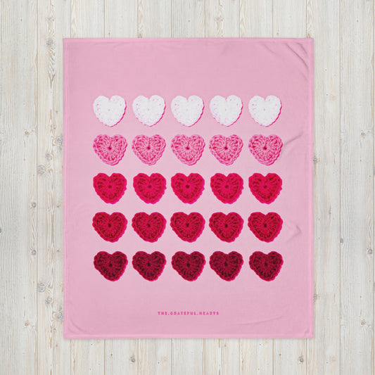 Fabric Hearts ❤️ Throw Blanket - The Grateful Hearts