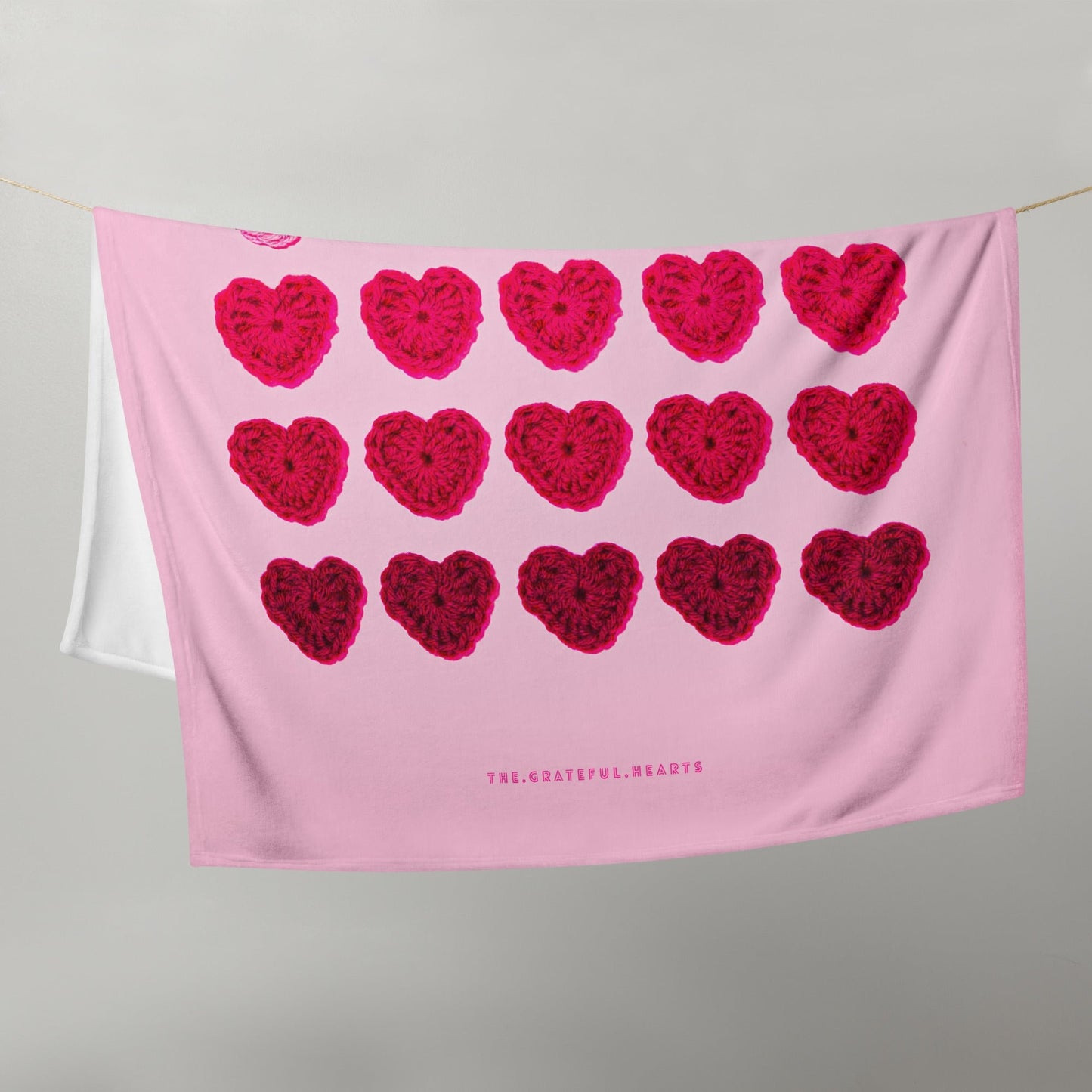 Fabric Hearts ❤️ Throw Blanket - The Grateful Hearts