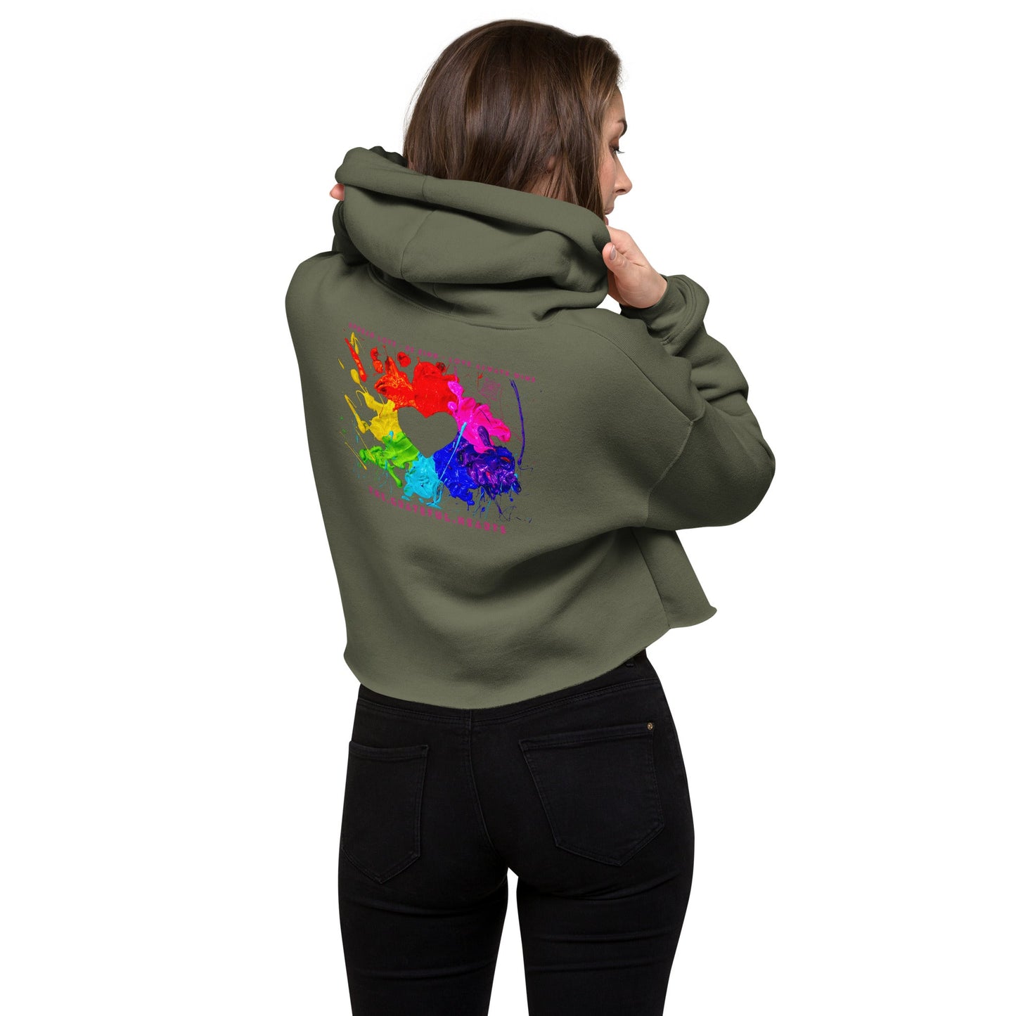 Heart Splash Cropped Hoodie (Various Colorways available) - The Grateful Hearts
