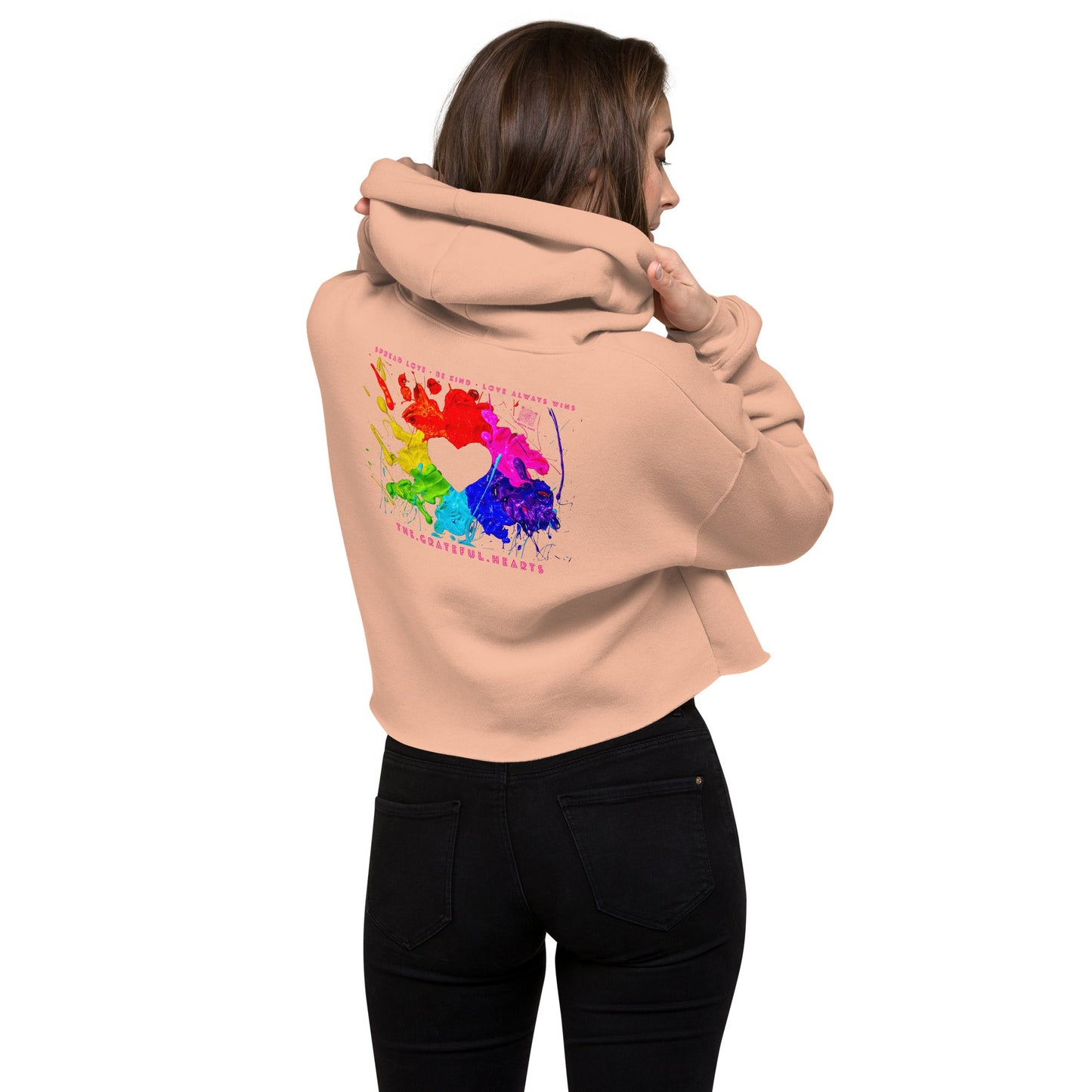 Heart Splash Cropped Hoodie (Various Colorways available) - The Grateful Hearts