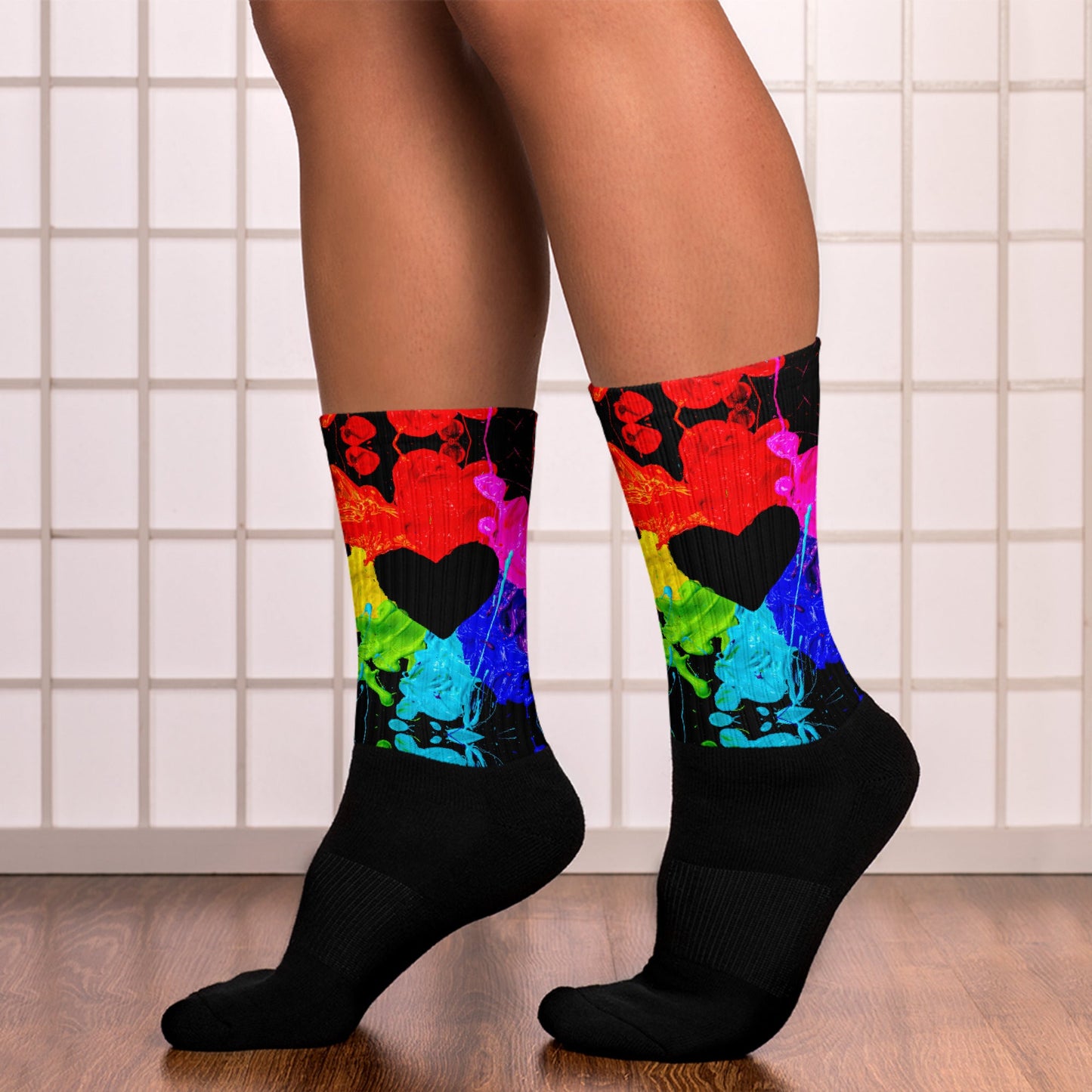 Heart Splash Cushioned Crew Socks - The Grateful Hearts