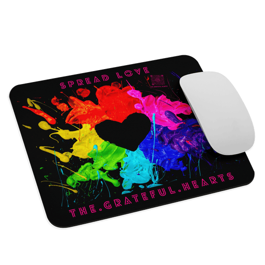 Heart Splash Mouse pad (Black) - The Grateful Hearts