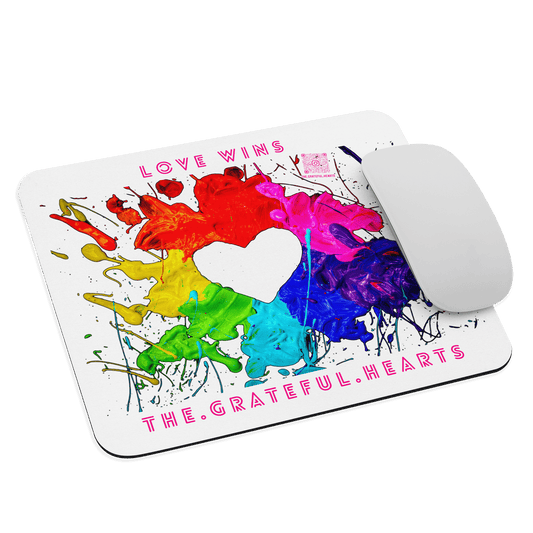 Heart Splash Mouse pad (White) - The Grateful Hearts
