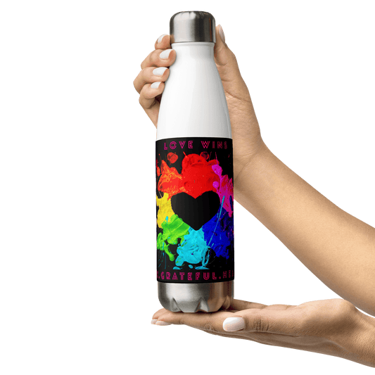 Heart Splash Stainless Steel Water Bottle - The Grateful Hearts