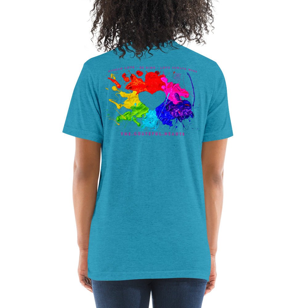 Heart Splash Tri-Blend Short Sleeve t-shirt - The Grateful Hearts