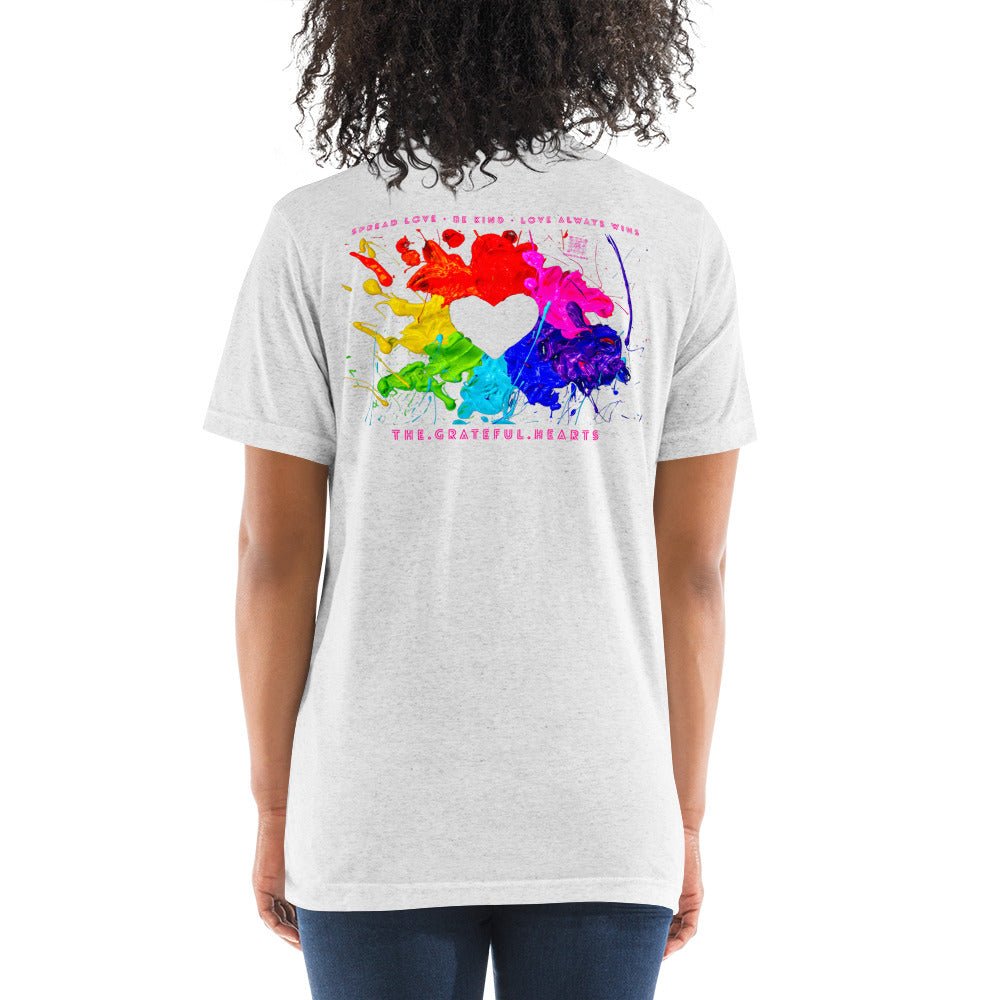 Heart Splash Tri-Blend Short Sleeve t-shirt - The Grateful Hearts