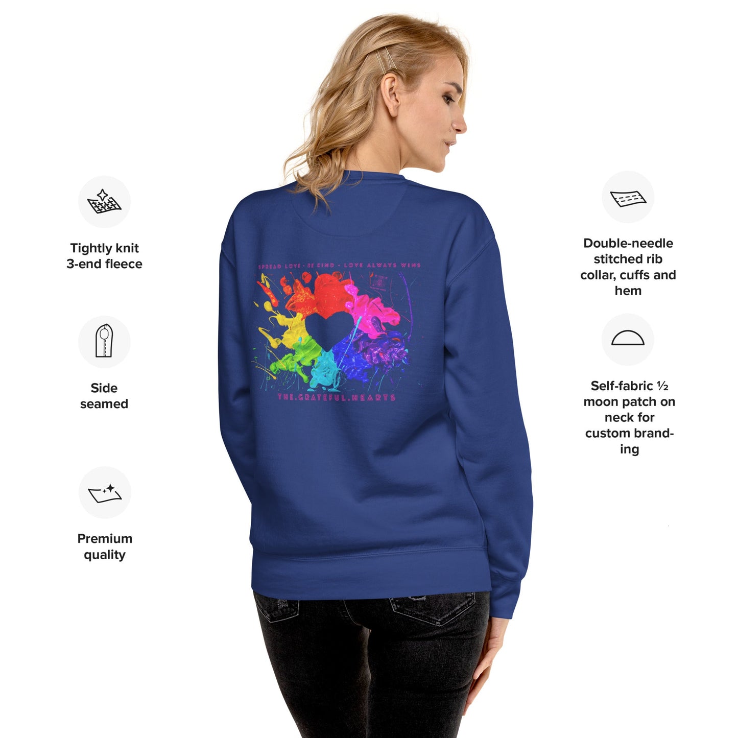 Heart Splash Unisex Premium Sweatshirt - The Grateful Hearts