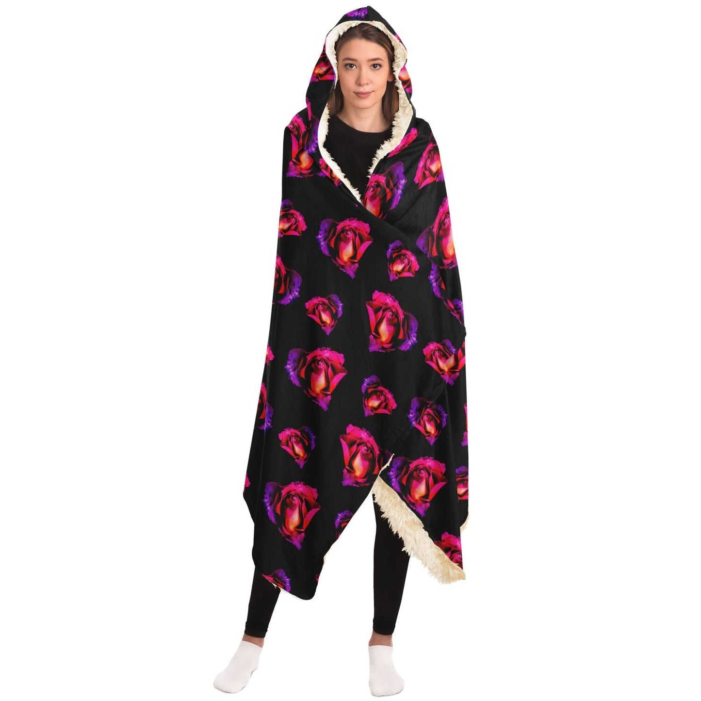 Kiss From A Rose Hooded Blanket (Available in Premium Sherpa & Micro Fleece) - The Grateful Hearts