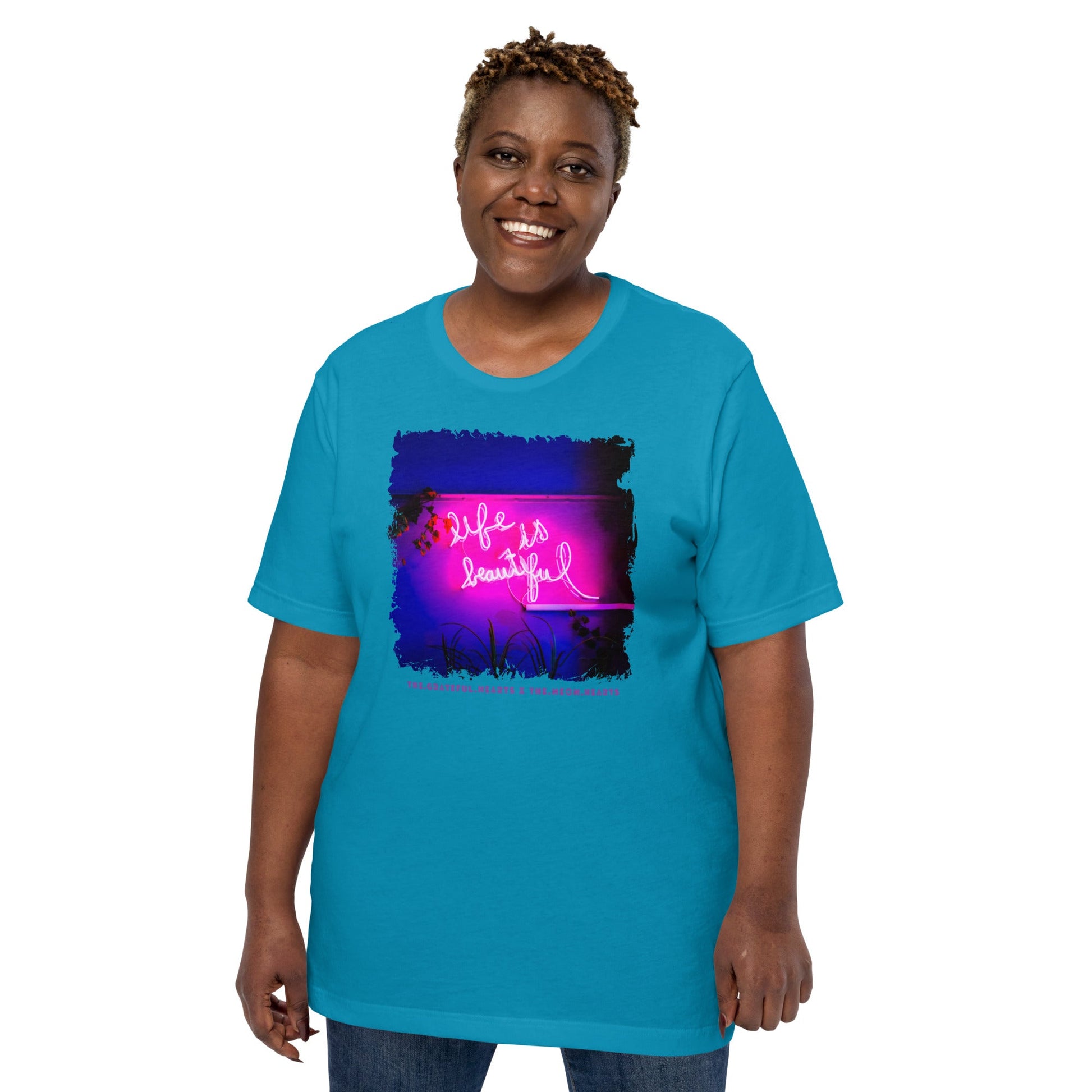 Life is Beautiful ❤️ - Unisex Crew Neck t-shirt (Available in Various Colors 💖💙💜) - The Grateful Hearts