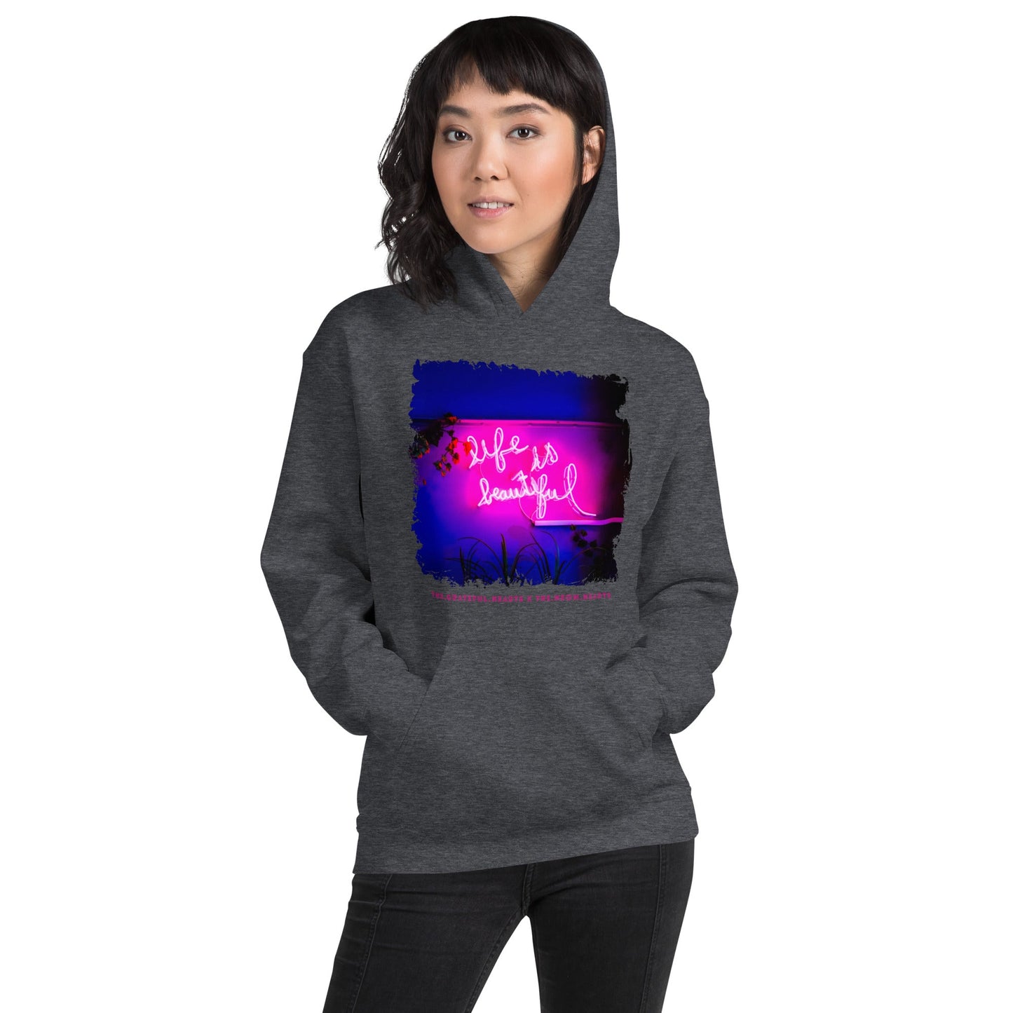 Life is Beautiful 💖 - Unisex Heavy Blend Hoodie (Available in Various Colors ❤️💙💜) - The Grateful Hearts