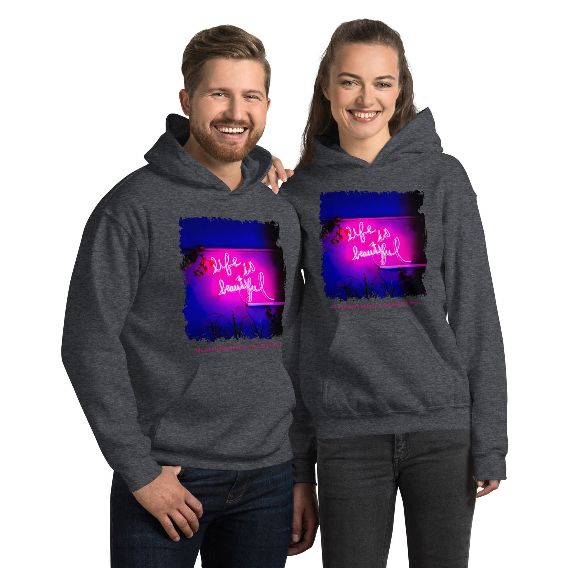 Life is Beautiful 💖 - Unisex Heavy Blend Hoodie (Available in Various Colors ❤️💙💜) - The Grateful Hearts