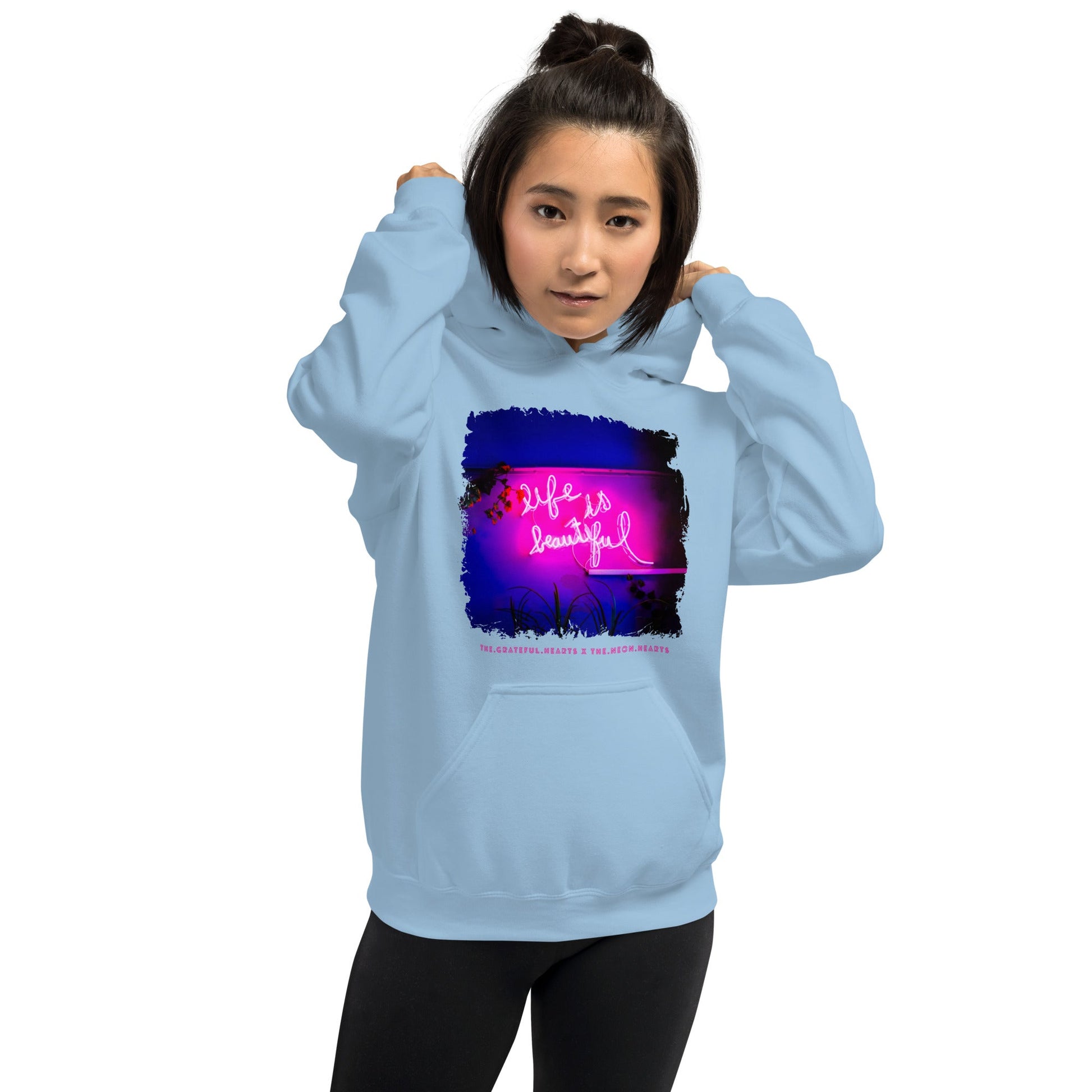 Life is Beautiful 💖 - Unisex Heavy Blend Hoodie (Available in Various Colors ❤️💙💜) - The Grateful Hearts