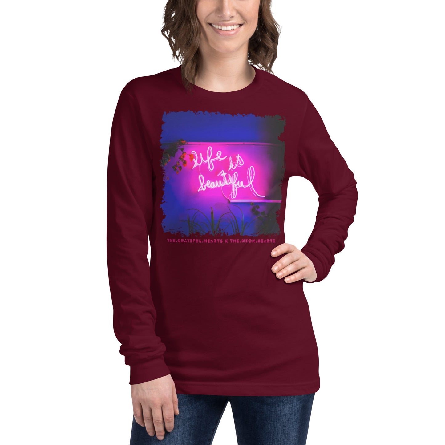 Life is Beautiful ❤️ - Unisex Long Sleeve t-shirt (Available in Various Colors 💖💙💜) - The Grateful Hearts