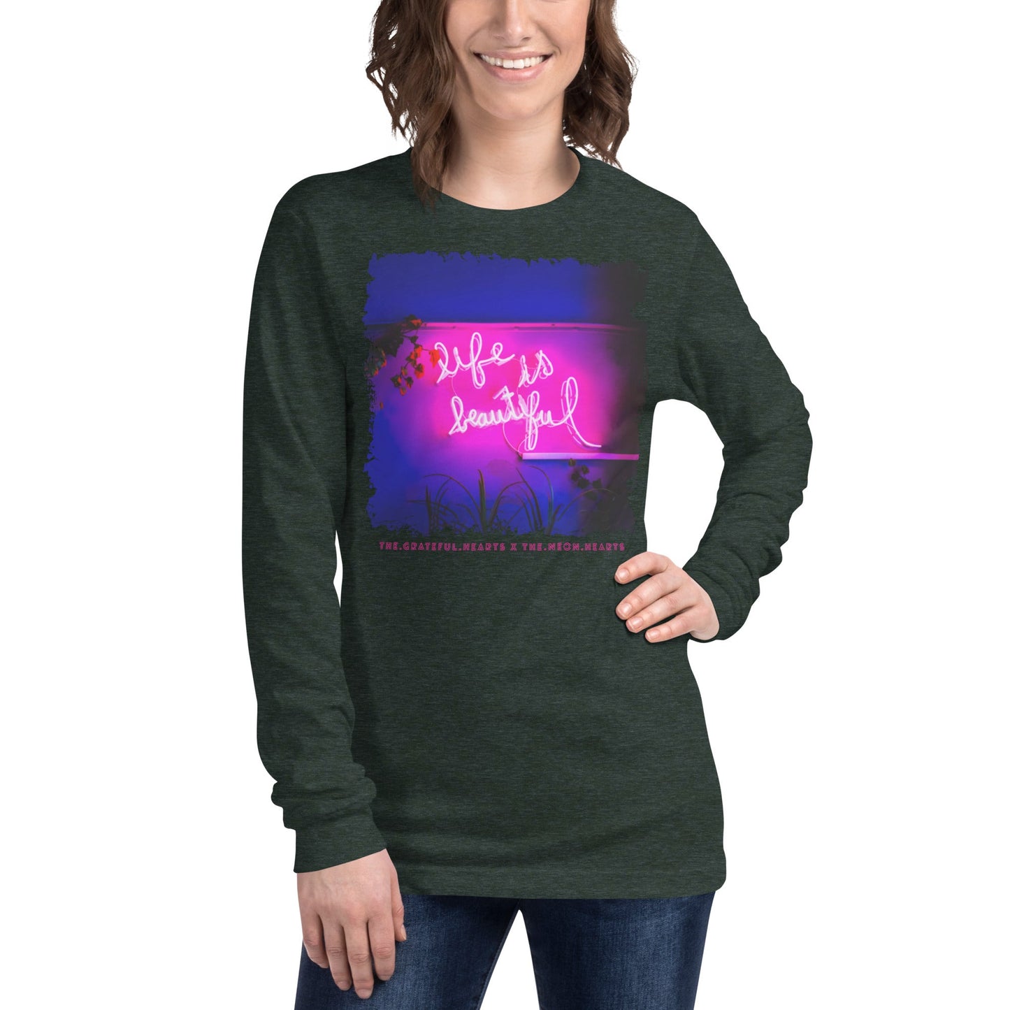 Life is Beautiful ❤️ - Unisex Long Sleeve t-shirt (Available in Various Colors 💖💙💜) - The Grateful Hearts