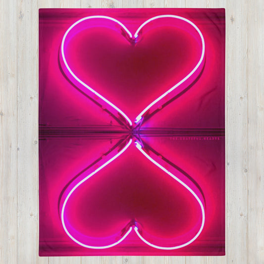 Neon Heart ❤️ Throw Blanket - The Grateful Hearts