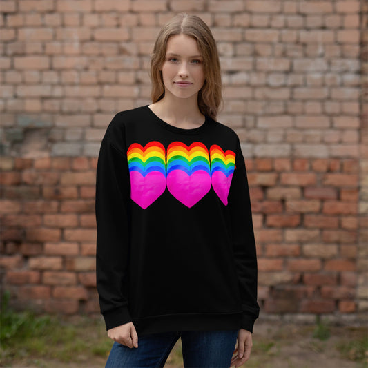 Rainbow Hearts ❤️ Unisex Fleece Sweatshirt - The Grateful Hearts