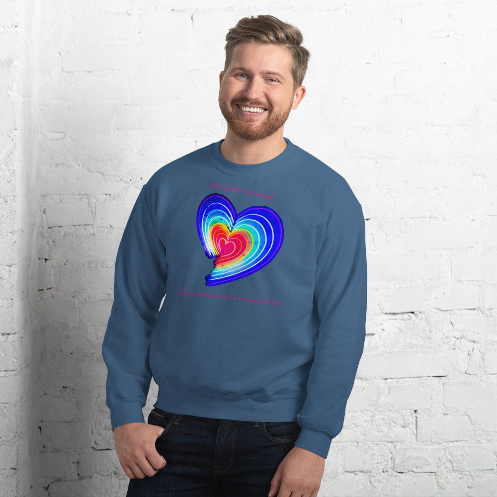 The Neon Heart - Love Lights The World ✨❤️ Unisex Sweatshirt (Available in Various Colors!) - The Grateful Hearts