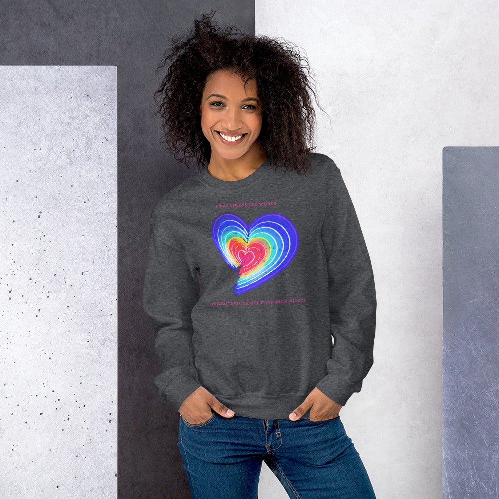 The Neon Heart - Love Lights The World ✨❤️ Unisex Sweatshirt (Available in Various Colors!) - The Grateful Hearts