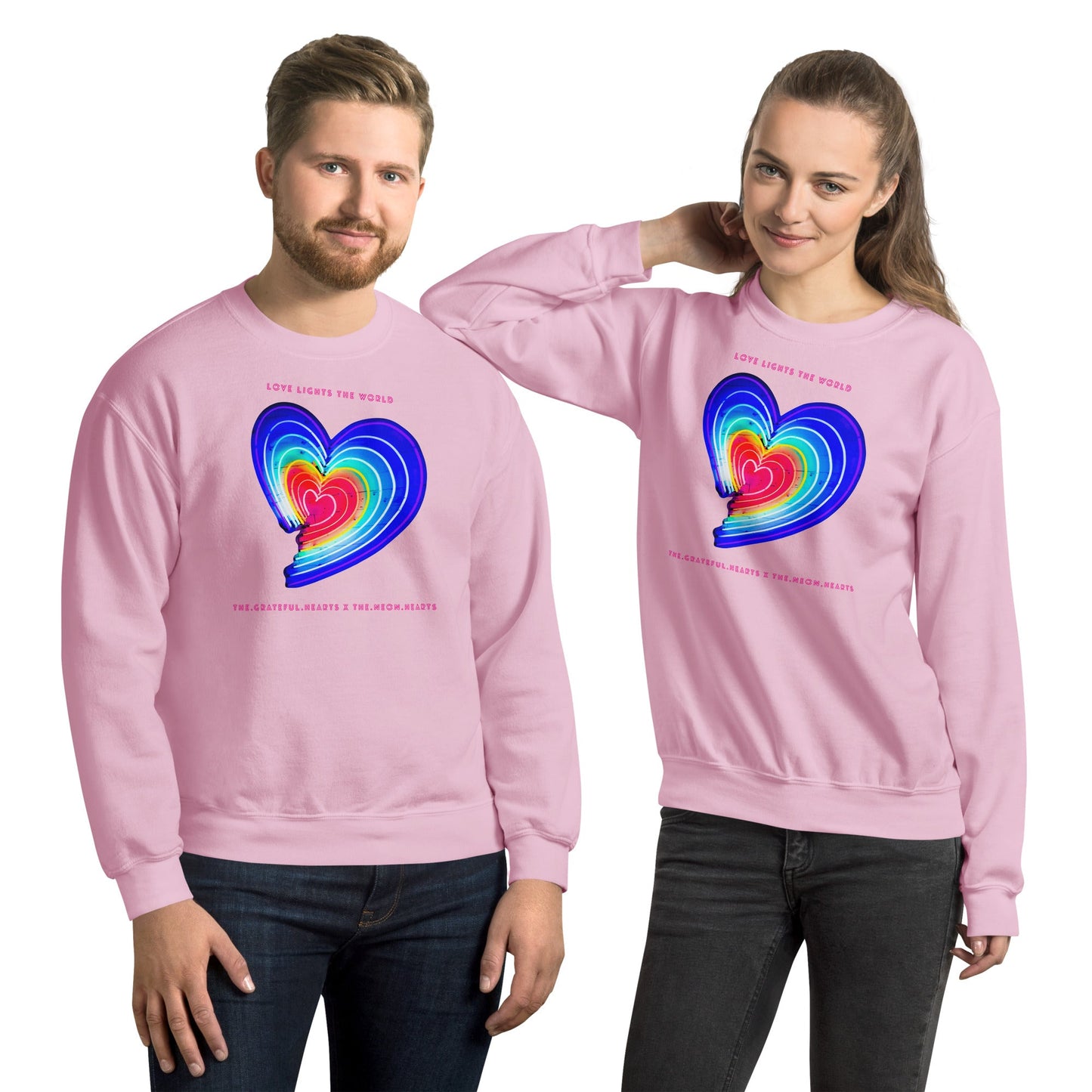 The Neon Heart - Love Lights The World ✨❤️ Unisex Sweatshirt (Available in Various Colors!) - The Grateful Hearts