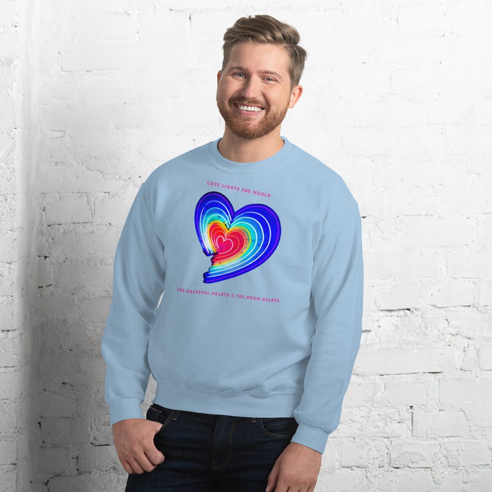 The Neon Heart - Love Lights The World ✨❤️ Unisex Sweatshirt (Available in Various Colors!) - The Grateful Hearts