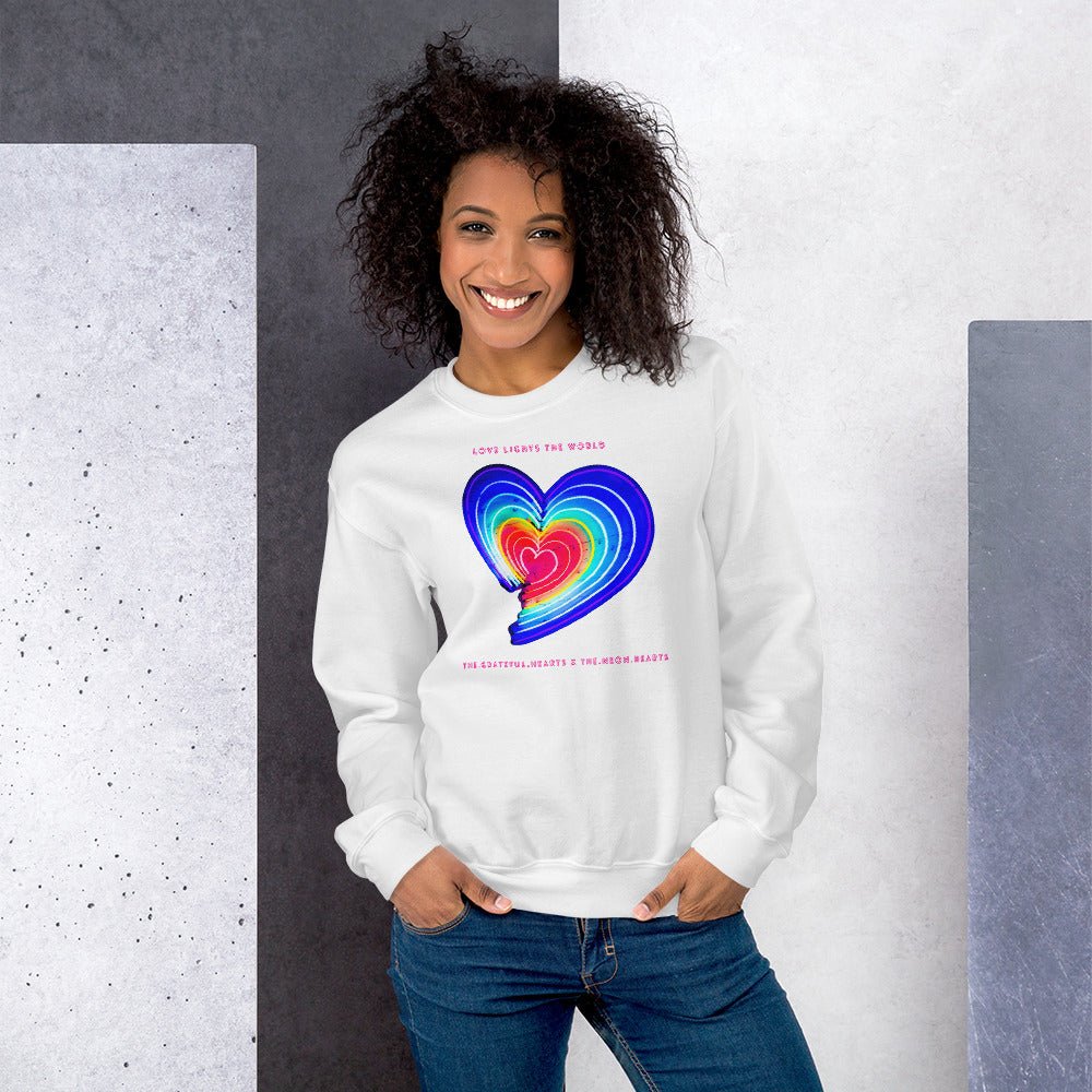 The Neon Heart - Love Lights The World ✨❤️ Unisex Sweatshirt (Available in Various Colors!) - The Grateful Hearts