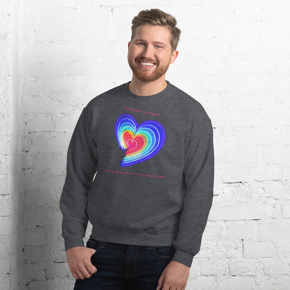 The Neon Heart - Love Lights The World ✨❤️ Unisex Sweatshirt (Available in Various Colors!) - The Grateful Hearts