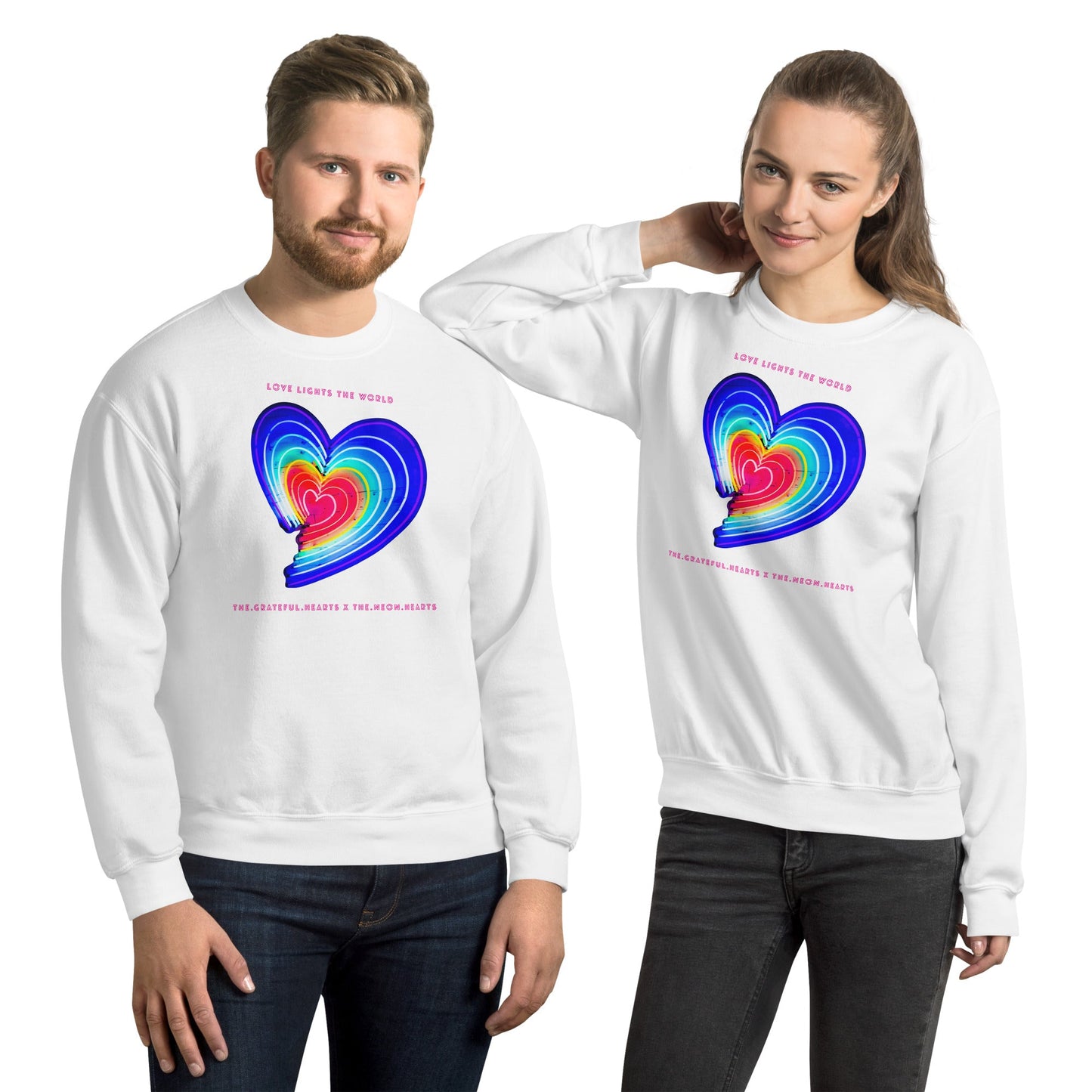 The Neon Heart - Love Lights The World ✨❤️ Unisex Sweatshirt (Available in Various Colors!) - The Grateful Hearts