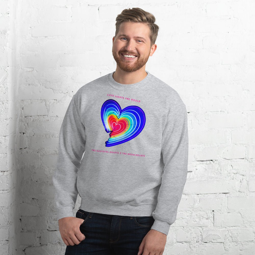 The Neon Heart - Love Lights The World ✨❤️ Unisex Sweatshirt (Available in Various Colors!) - The Grateful Hearts