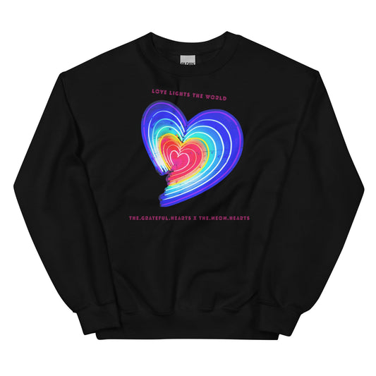 The Neon Heart - Love Lights The World ✨❤️ Unisex Sweatshirt (Available in Various Colors!) - The Grateful Hearts