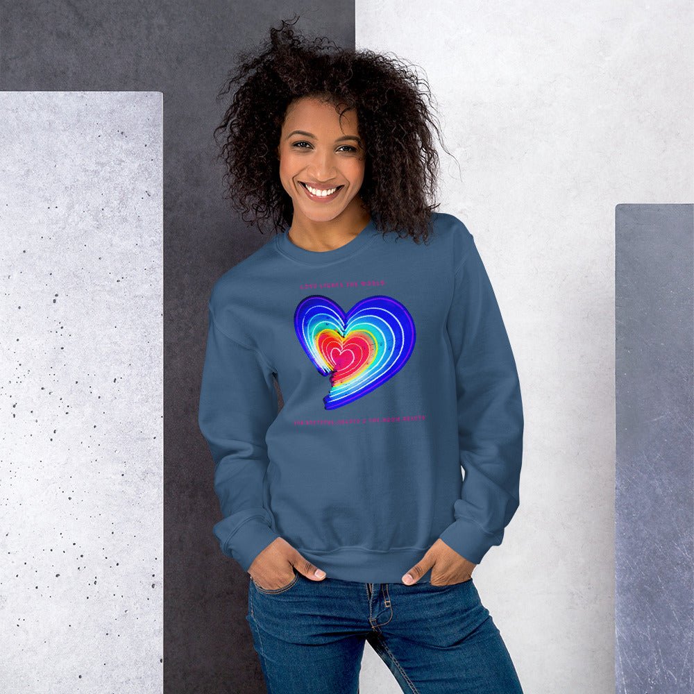 The Neon Heart - Love Lights The World ✨❤️ Unisex Sweatshirt (Available in Various Colors!) - The Grateful Hearts