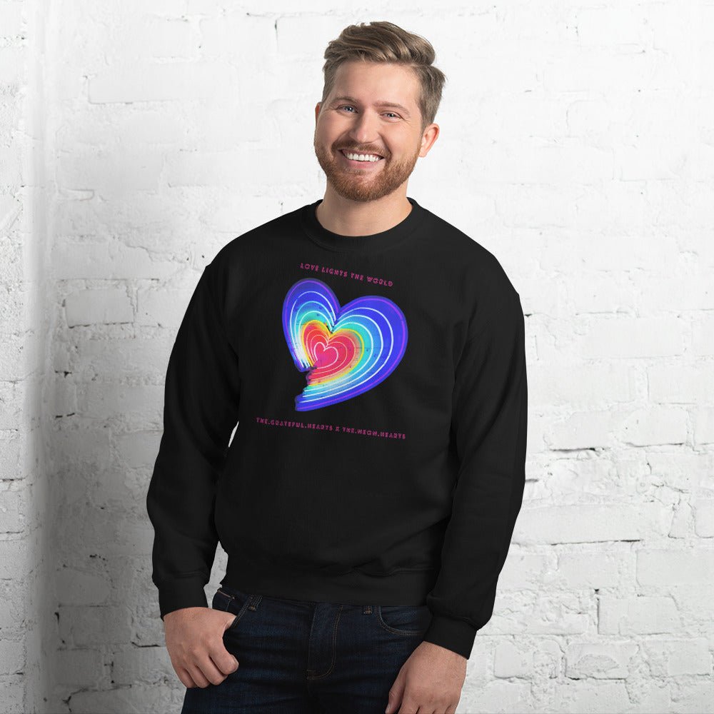 The Neon Heart - Love Lights The World ✨❤️ Unisex Sweatshirt (Available in Various Colors!) - The Grateful Hearts
