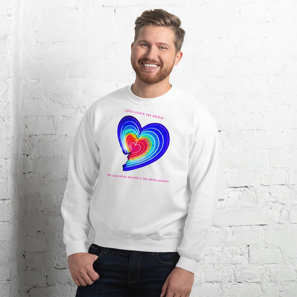 The Neon Heart - Love Lights The World ✨❤️ Unisex Sweatshirt (Available in Various Colors!) - The Grateful Hearts