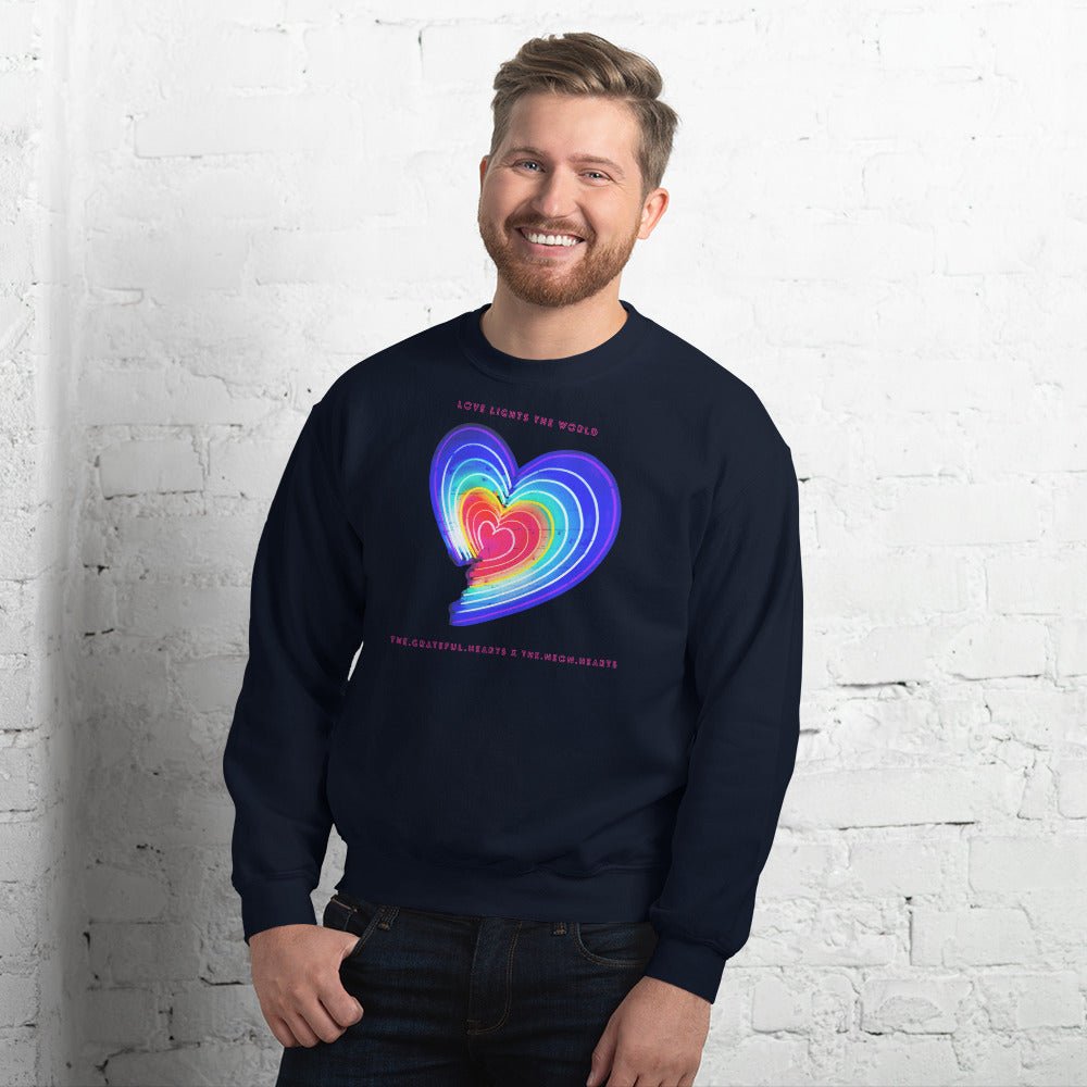 The Neon Heart - Love Lights The World ✨❤️ Unisex Sweatshirt (Available in Various Colors!) - The Grateful Hearts