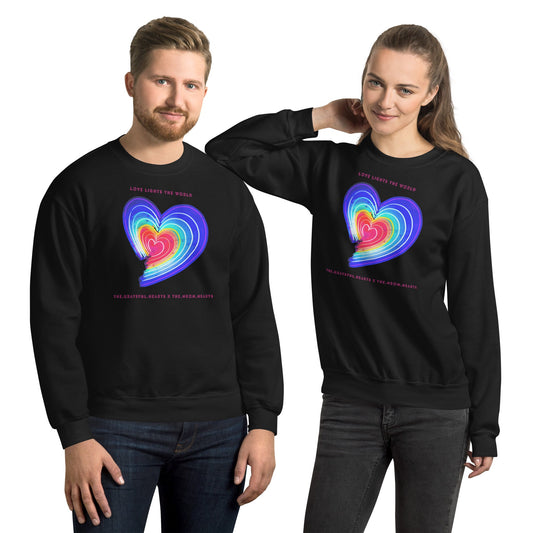 The Neon Heart - Love Lights The World ✨❤️ Unisex Sweatshirt (Available in Various Colors!) - The Grateful Hearts