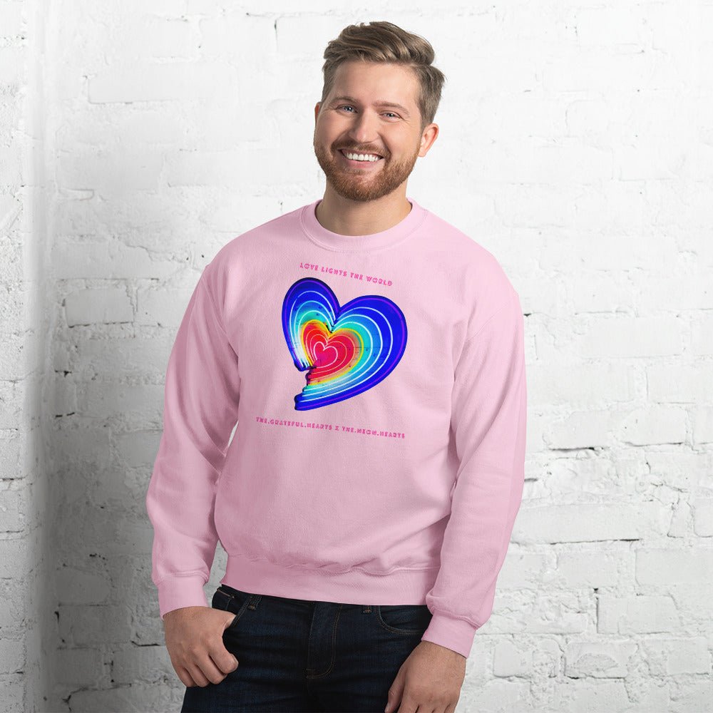 The Neon Heart - Love Lights The World ✨❤️ Unisex Sweatshirt (Available in Various Colors!) - The Grateful Hearts