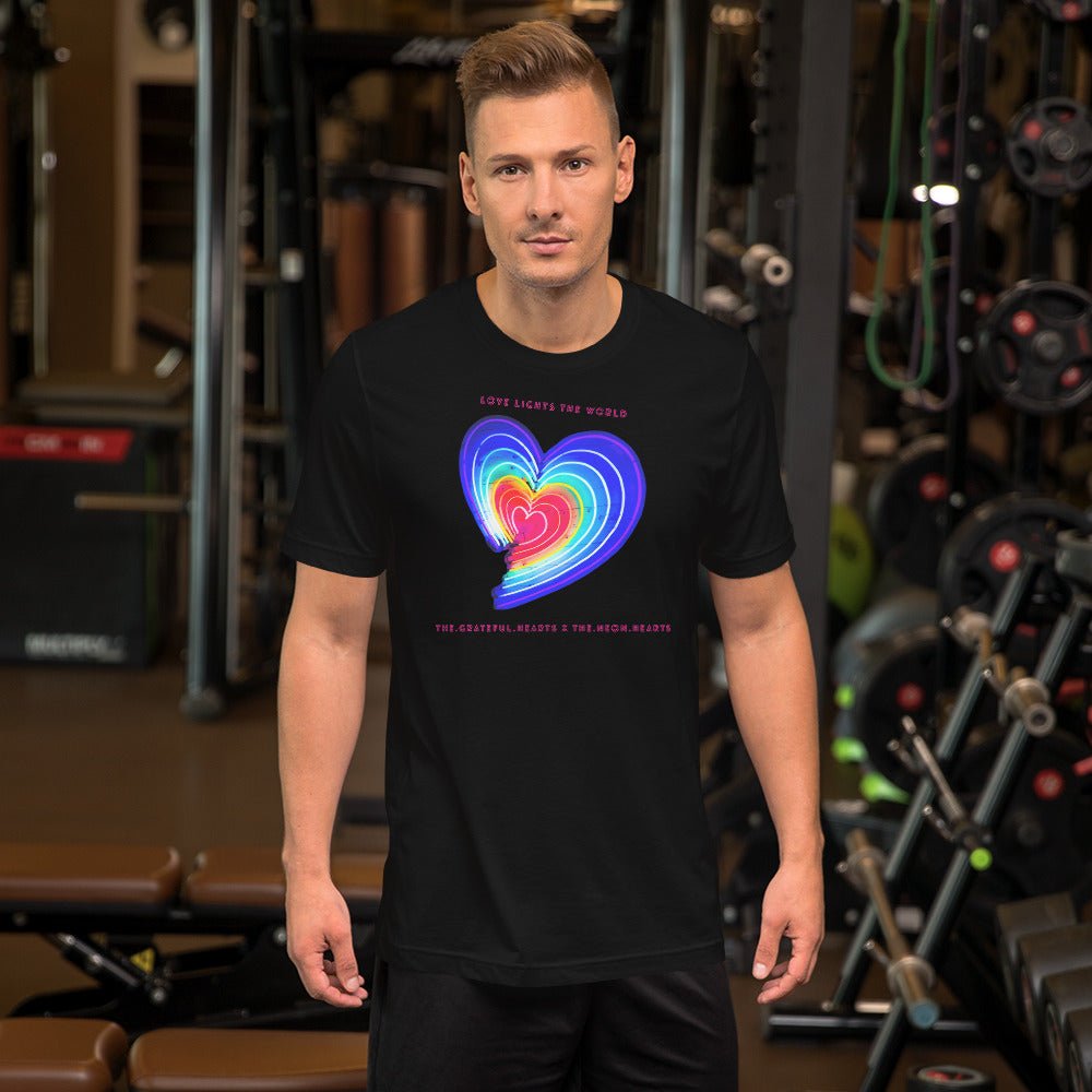 The Neon Heart - Love Lights The World ✨❤️ Unisex t-shirt (Available in Various Colors!) - The Grateful Hearts