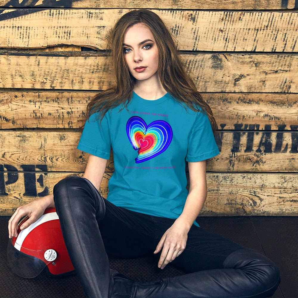 The Neon Heart - Love Lights The World ✨❤️ Unisex t-shirt (Available in Various Colors!) - The Grateful Hearts