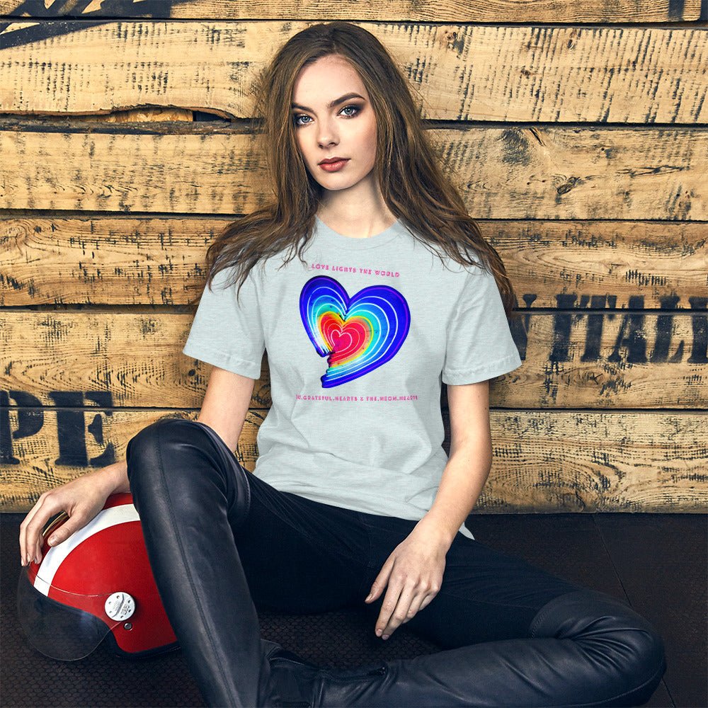 The Neon Heart - Love Lights The World ✨❤️ Unisex t-shirt (Available in Various Colors!) - The Grateful Hearts