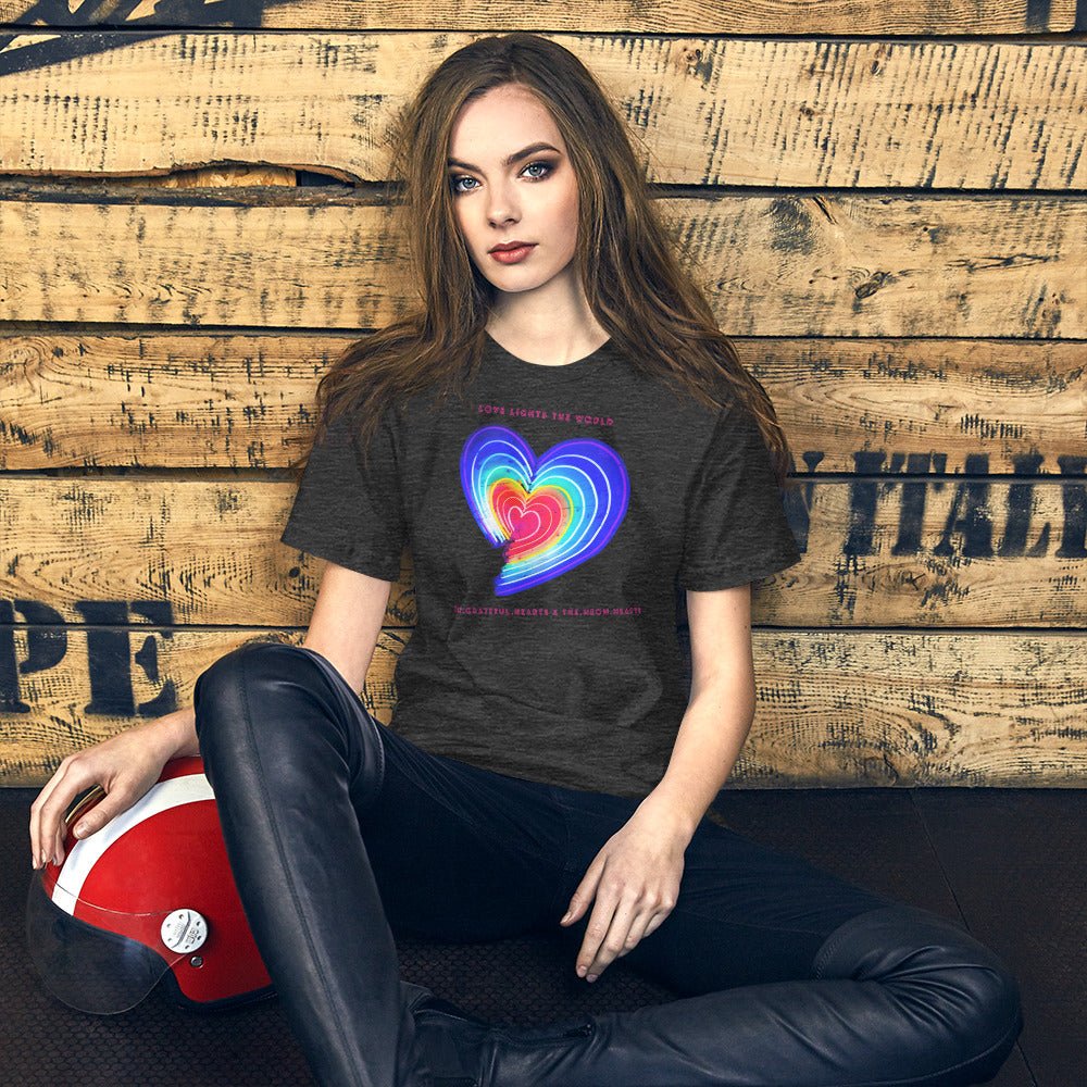 The Neon Heart - Love Lights The World ✨❤️ Unisex t-shirt (Available in Various Colors!) - The Grateful Hearts