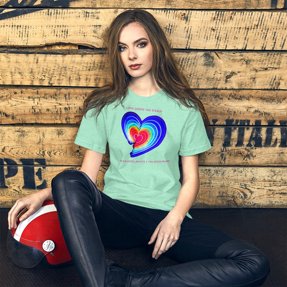 The Neon Heart - Love Lights The World ✨❤️ Unisex t-shirt (Available in Various Colors!) - The Grateful Hearts