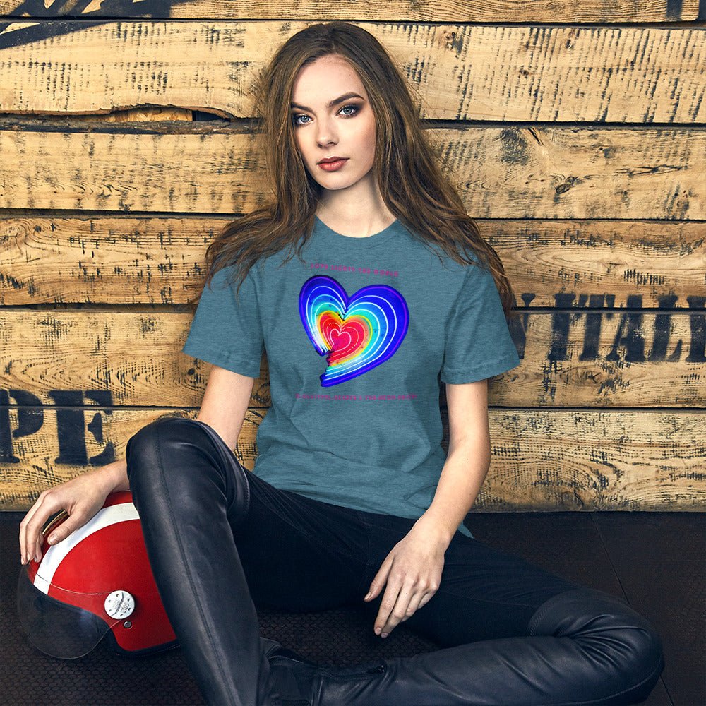 The Neon Heart - Love Lights The World ✨❤️ Unisex t-shirt (Available in Various Colors!) - The Grateful Hearts
