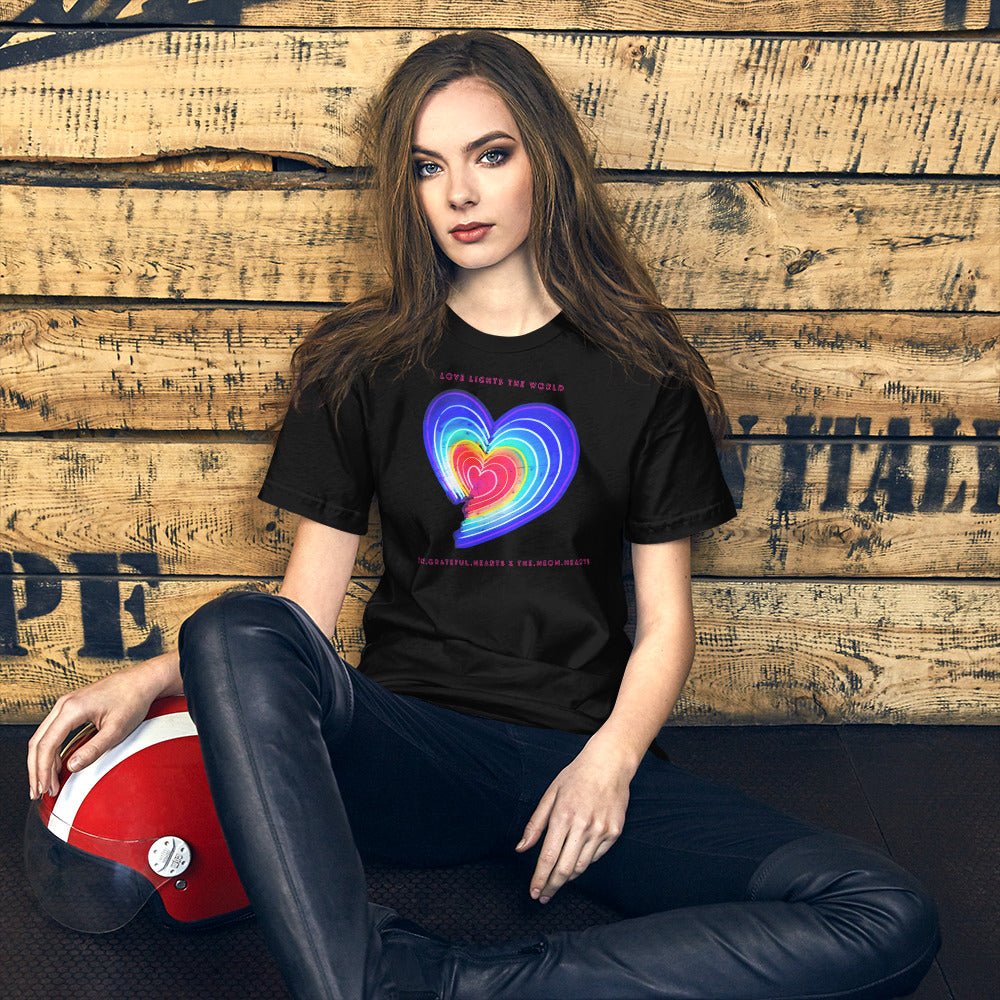 The Neon Heart - Love Lights The World ✨❤️ Unisex t-shirt (Available in Various Colors!) - The Grateful Hearts