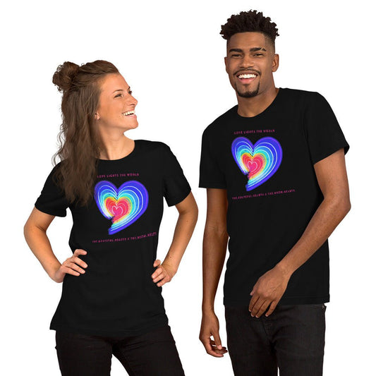 The Neon Heart - Love Lights The World ✨❤️ Unisex t-shirt (Available in Various Colors!) - The Grateful Hearts
