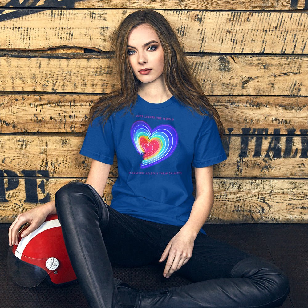 The Neon Heart - Love Lights The World ✨❤️ Unisex t-shirt (Available in Various Colors!) - The Grateful Hearts