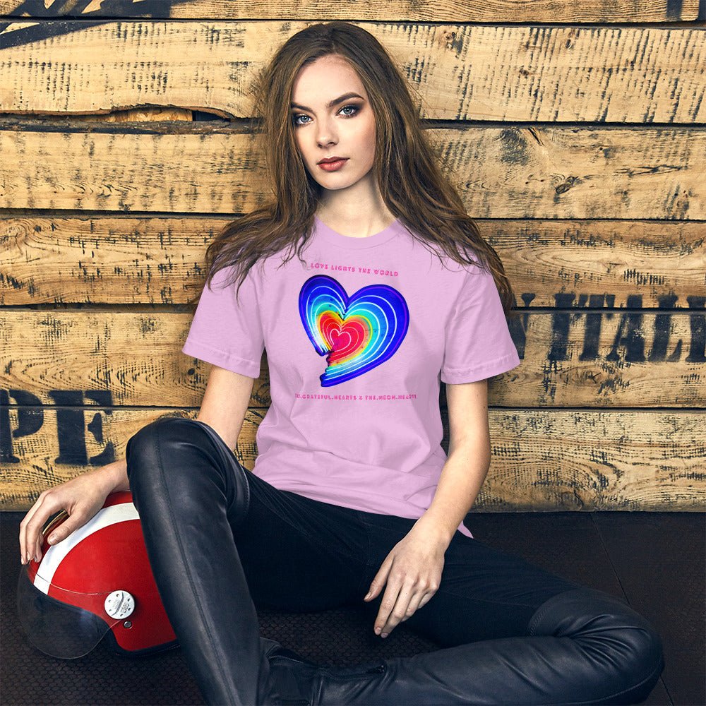 The Neon Heart - Love Lights The World ✨❤️ Unisex t-shirt (Available in Various Colors!) - The Grateful Hearts