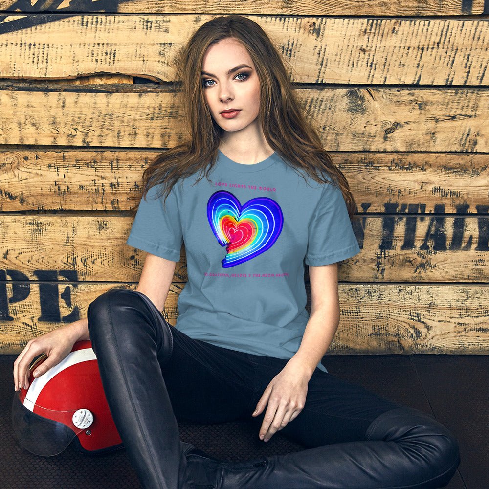 The Neon Heart - Love Lights The World ✨❤️ Unisex t-shirt (Available in Various Colors!) - The Grateful Hearts