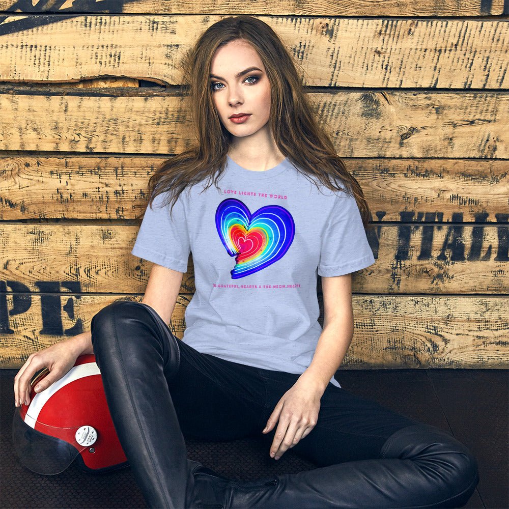 The Neon Heart - Love Lights The World ✨❤️ Unisex t-shirt (Available in Various Colors!) - The Grateful Hearts