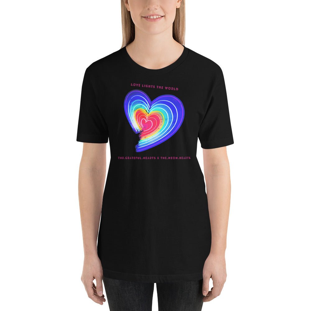 The Neon Heart - Love Lights The World ✨❤️ Unisex t-shirt (Available in Various Colors!) - The Grateful Hearts